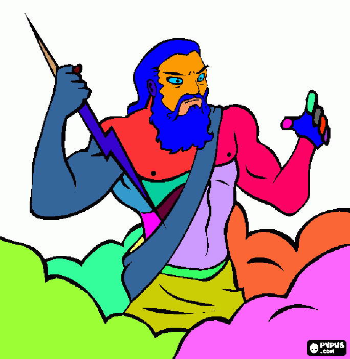 deus grego zeus para colorir e imprimir