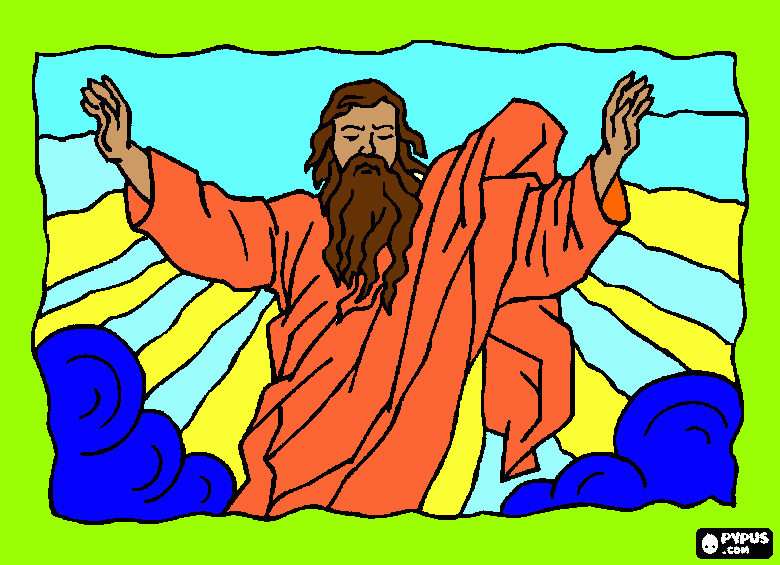 Deus pai nos abençoando para colorir e imprimir