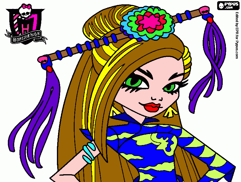 dezenho de jinafire long,estudante de monster high para colorir e imprimir