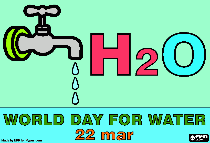 dia da água para colorir e imprimir