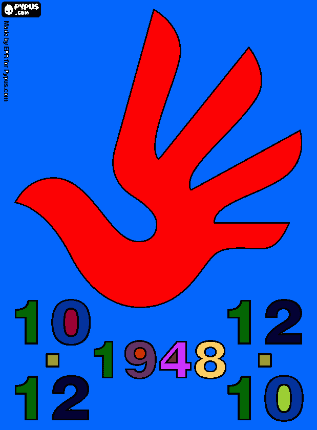 dia internacional dos direitos do Homem para colorir e imprimir