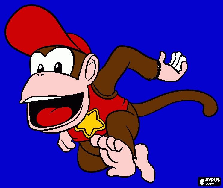 diddy kong para colorir e imprimir