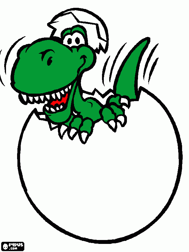 DINO NO OVO para colorir e imprimir