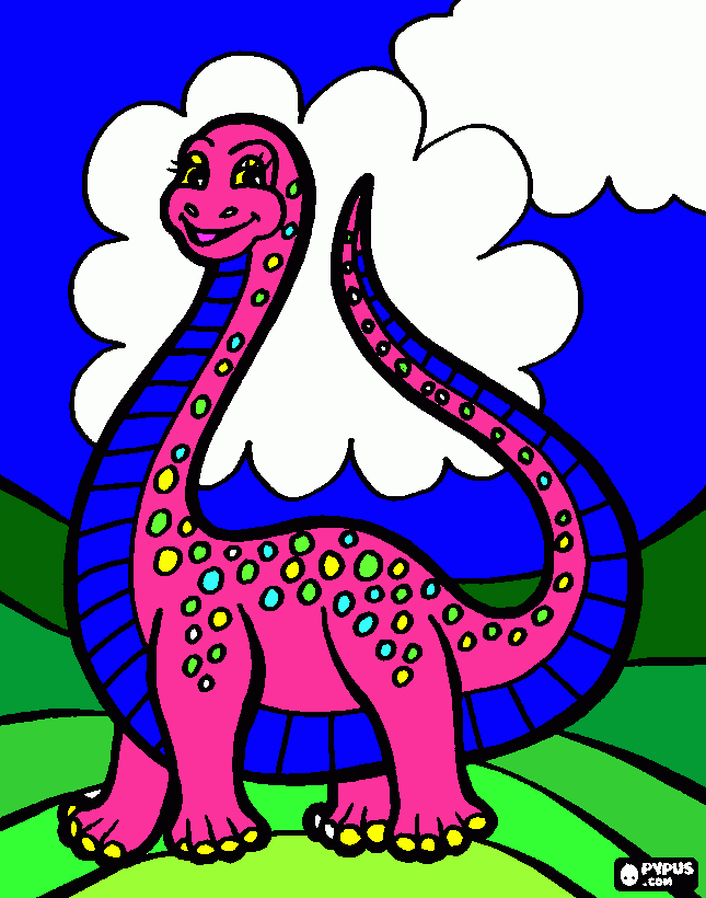 dinossaurinha pescoçuda! lilelfuta para colorir e imprimir