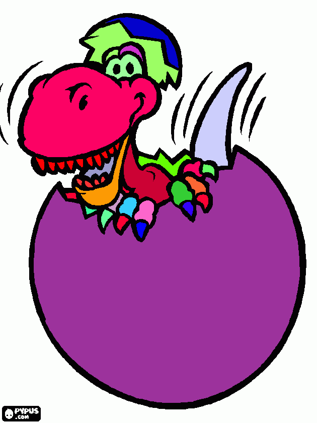 Dinossauro colorido  para colorir e imprimir