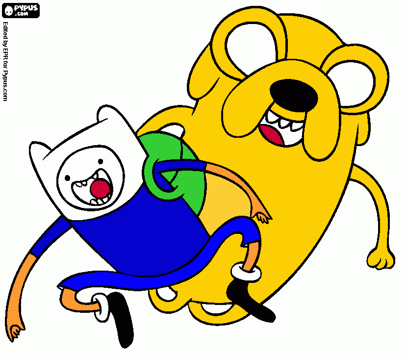 do finn e jack para colorir e imprimir