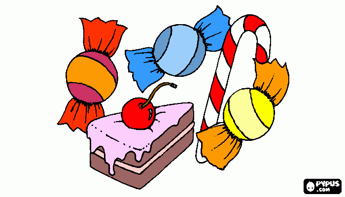 Doces muito bons para colorir e imprimir