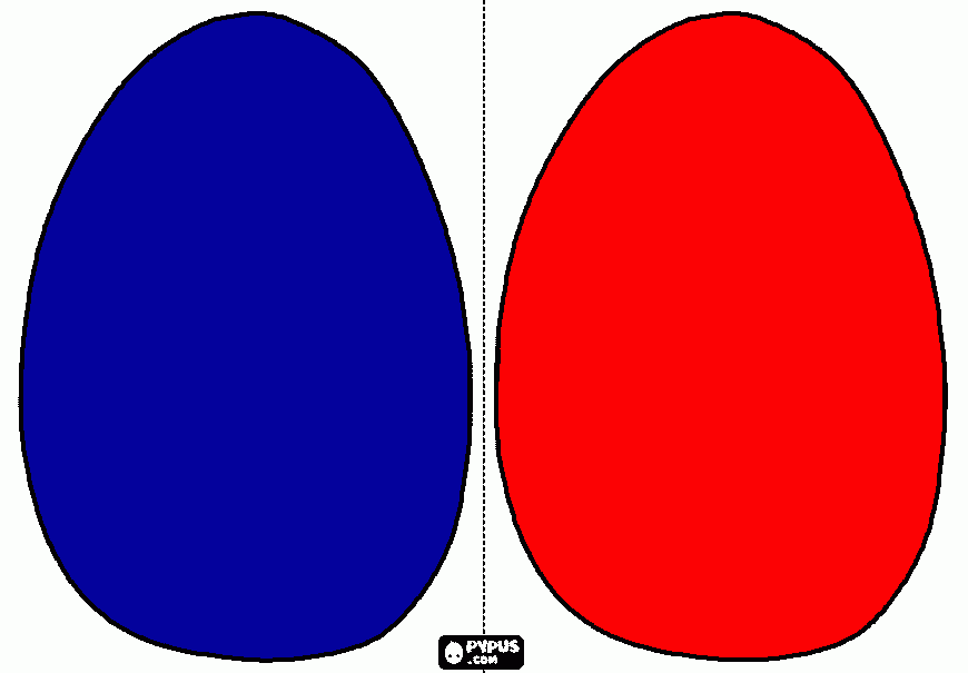 Dois (2) ovos de Páscoa. para colorir e imprimir