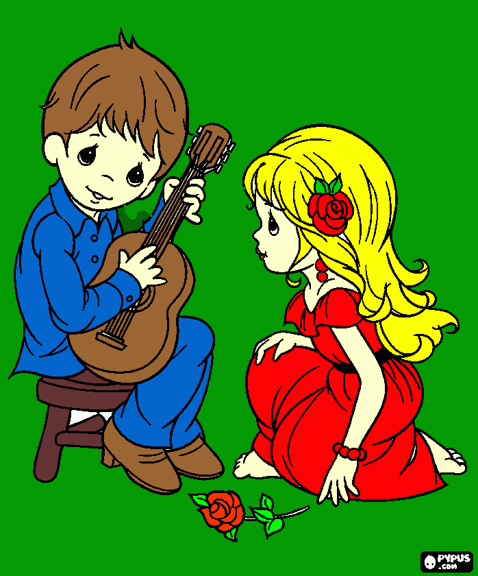 dois bonequinhos para colorir e imprimir