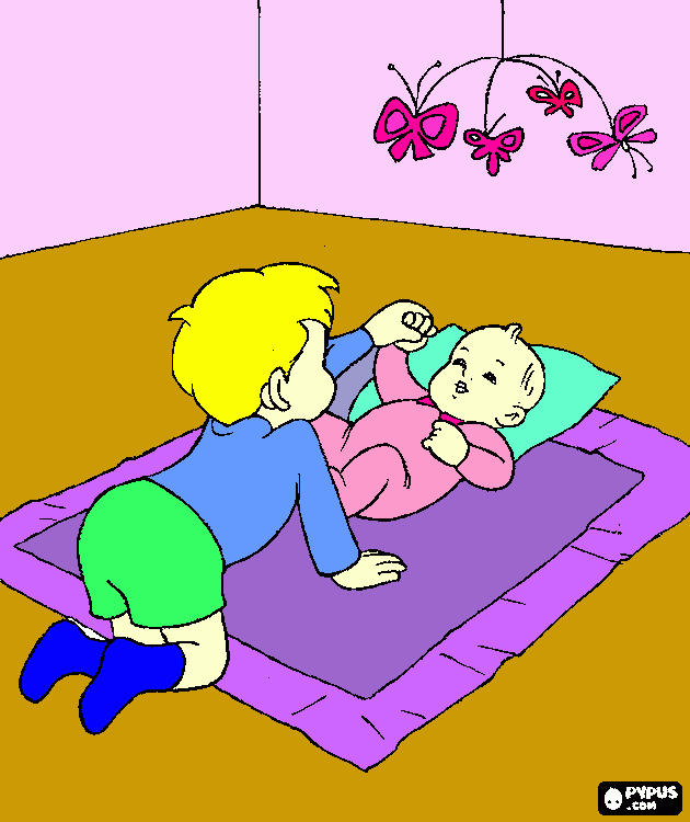 dois irmaozinhos para colorir e imprimir