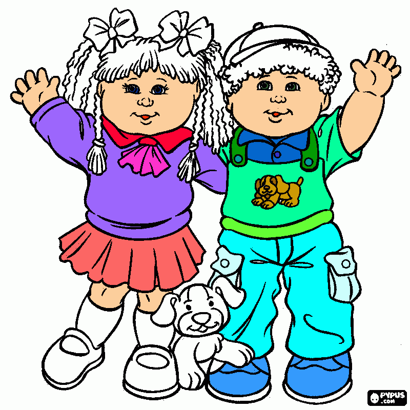 dois menininho gordinho e um cachorro para colorir e imprimir