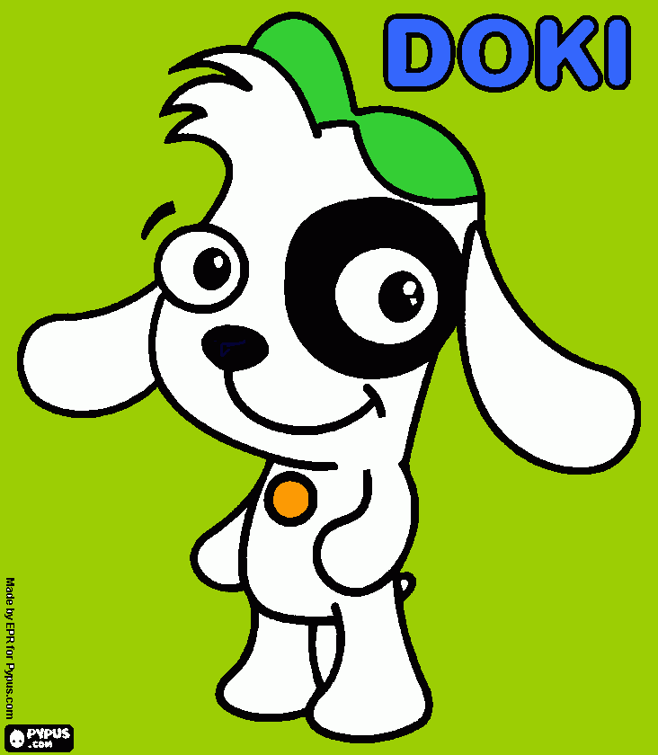 doki e seu chapeu para colorir e imprimir