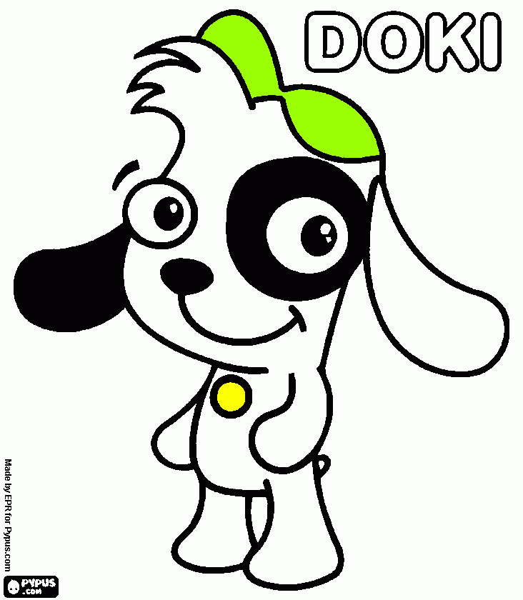 DOKI O CÃOZINHO DO CANAL DISCOVERY KIDS para colorir e imprimir