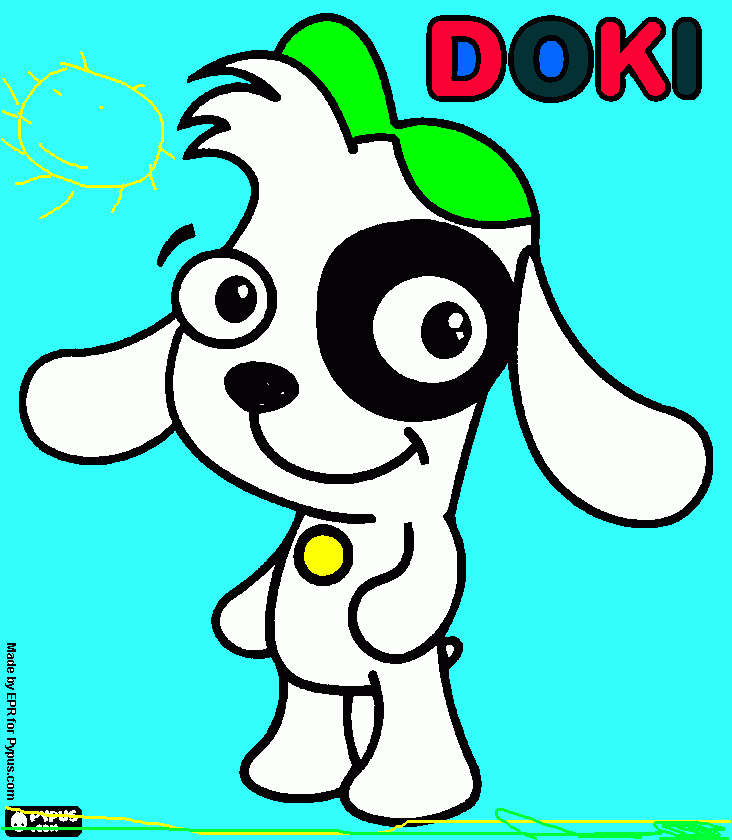 doki para colorir e imprimir