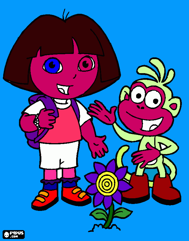 Dora barraqueira para colorir e imprimir