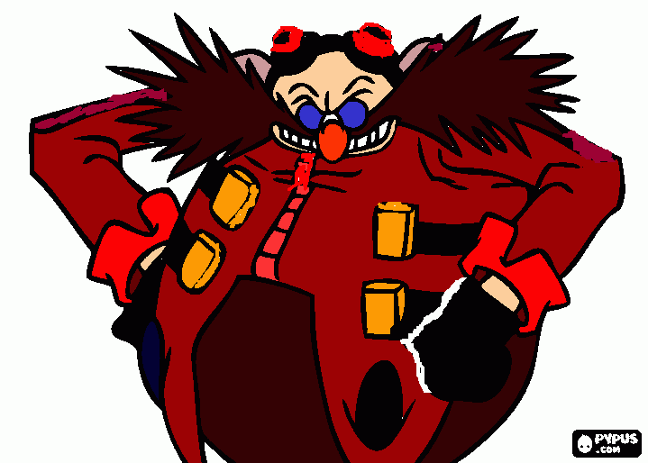 dr eggman no estilo do sonic o filme para colorir e imprimir