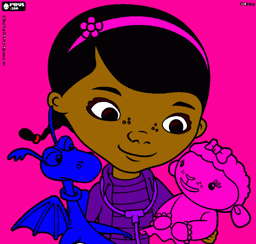 Dra, Zangado, Feliz e a Cara Feliz da Dra para colorir e imprimir