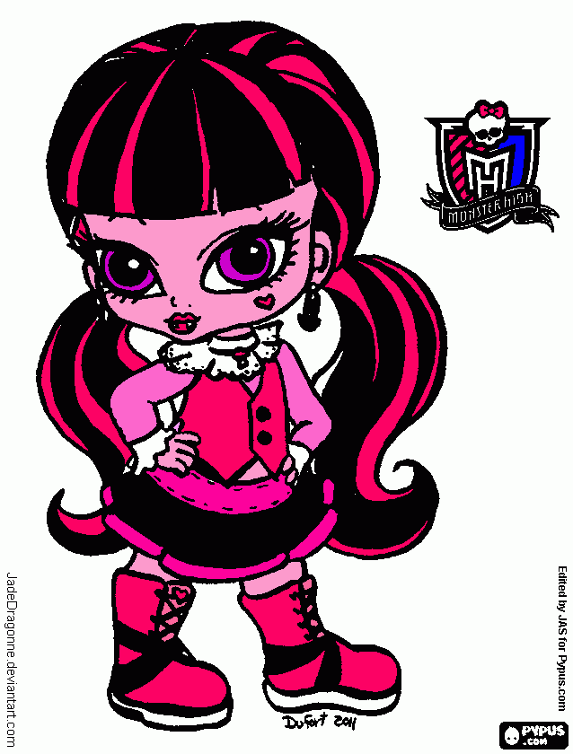 Draculaura bebê para colorir e imprimir