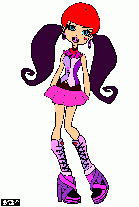 Draculaura pintada on line por mim para colorir e imprimir