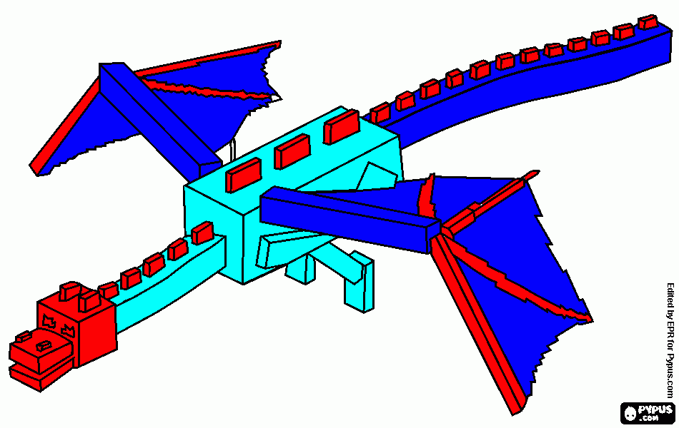 draga do minecraft 1.7.10 para colorir e imprimir