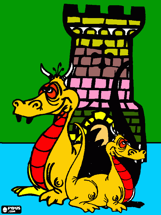 dragao colorido para colorir e imprimir