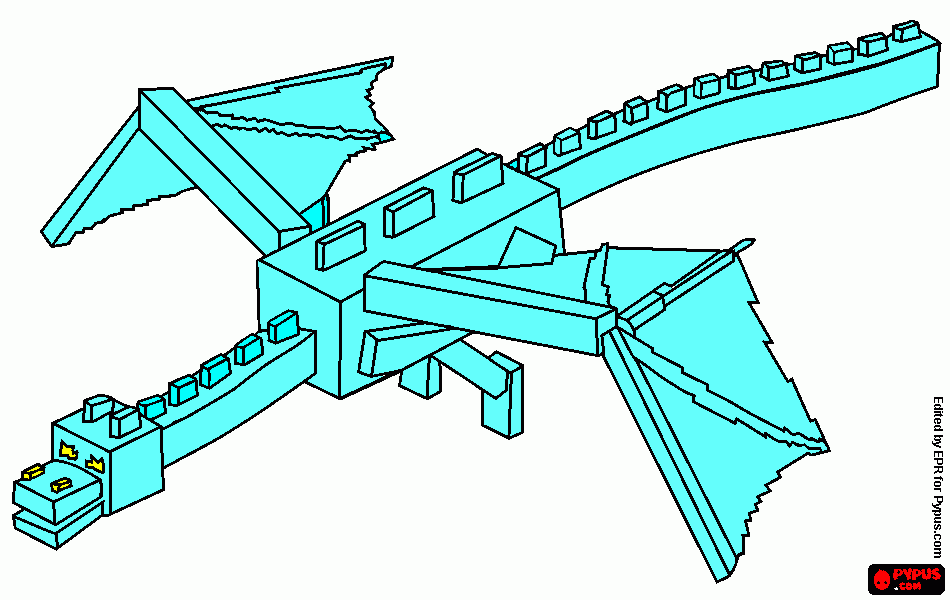 dragao de diamante do minecraft para colorir e imprimir