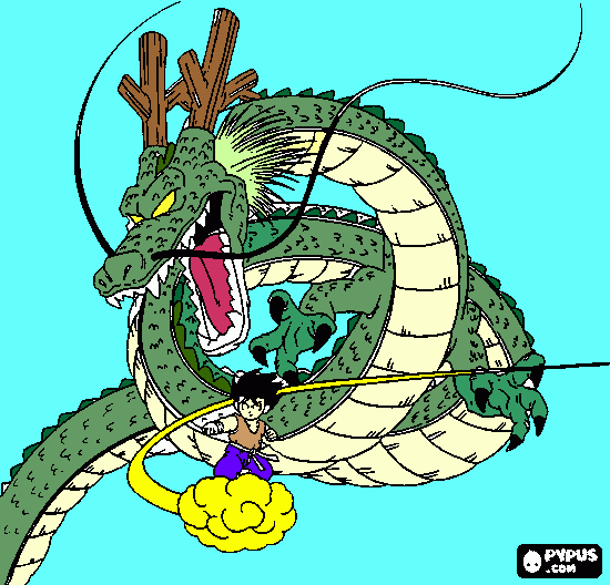 DRAGAO E GOCU para colorir e imprimir