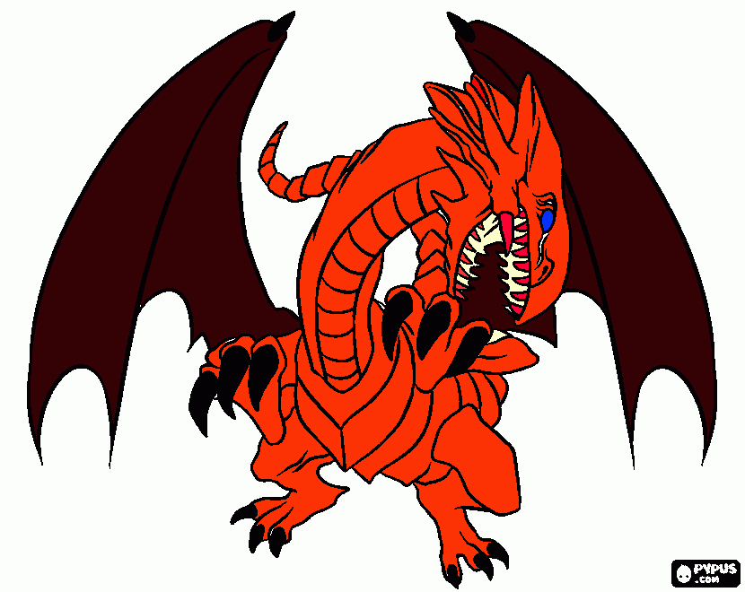 DRAGAO VERMELHO FUMINANTE para colorir e imprimir