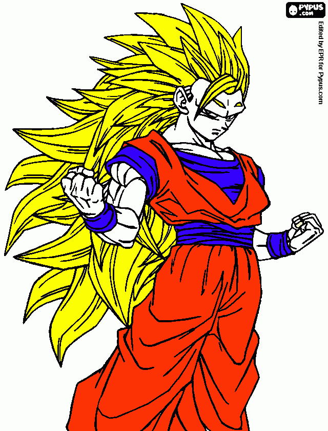 DRAGON BALL Z GOKU para colorir e imprimir