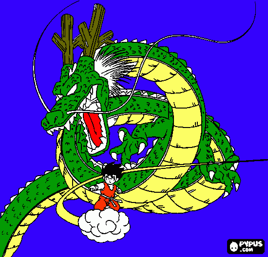 dragon ball z kai gokue shenlong para colorir e imprimir