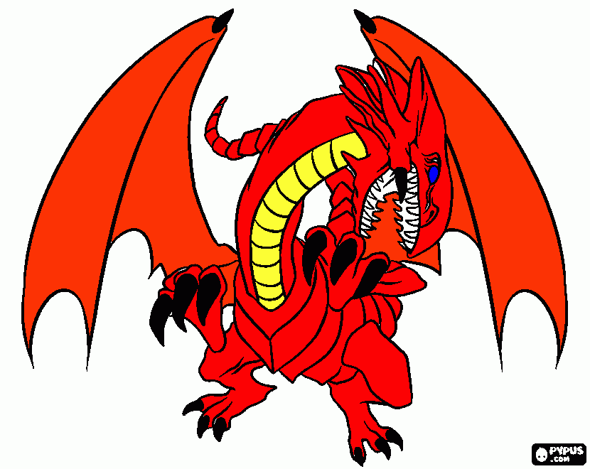 dragão de fogo para colorir e imprimir