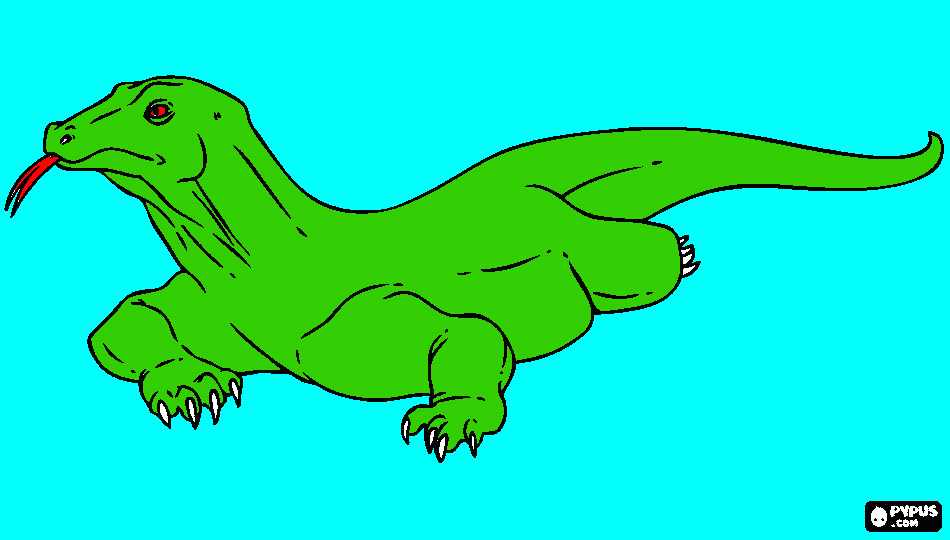 dragão de komodo o lagarto gigante para colorir e imprimir