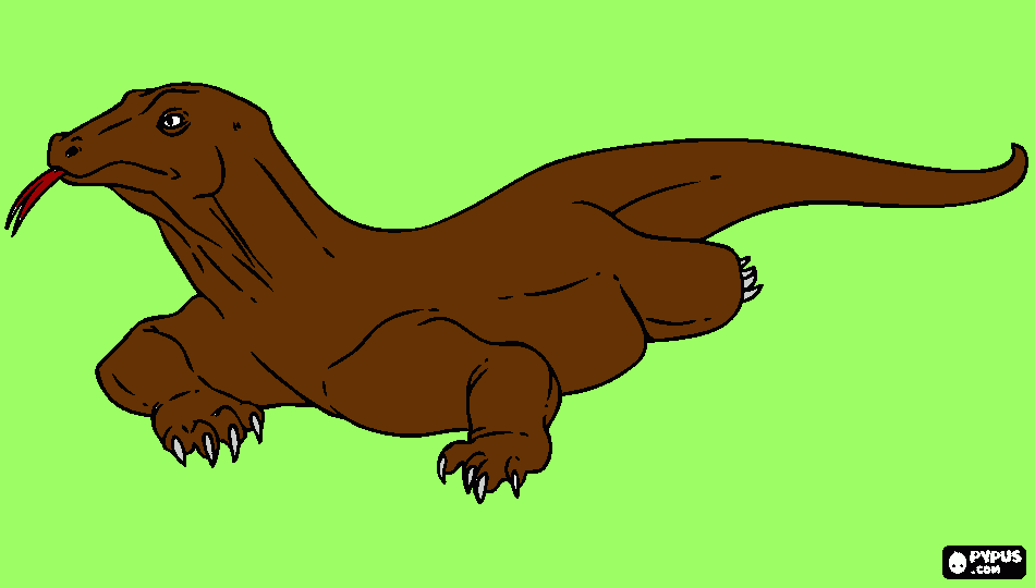 Dragão de Komodo para colorir e imprimir