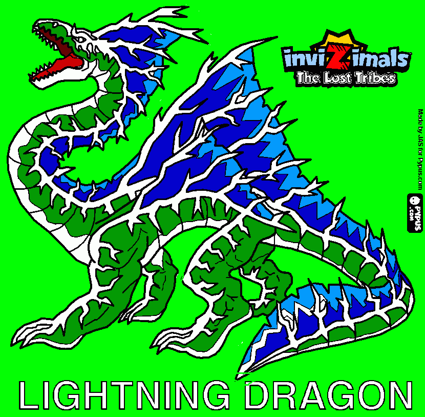 dragão do raio para colorir e imprimir