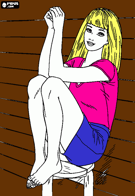 dsenho da barbie na varanda para colorir e imprimir