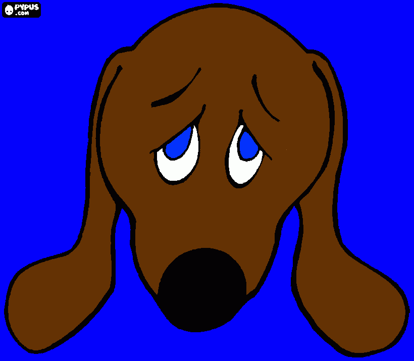dsenho de mascara de cachorro triste para colorir e imprimir