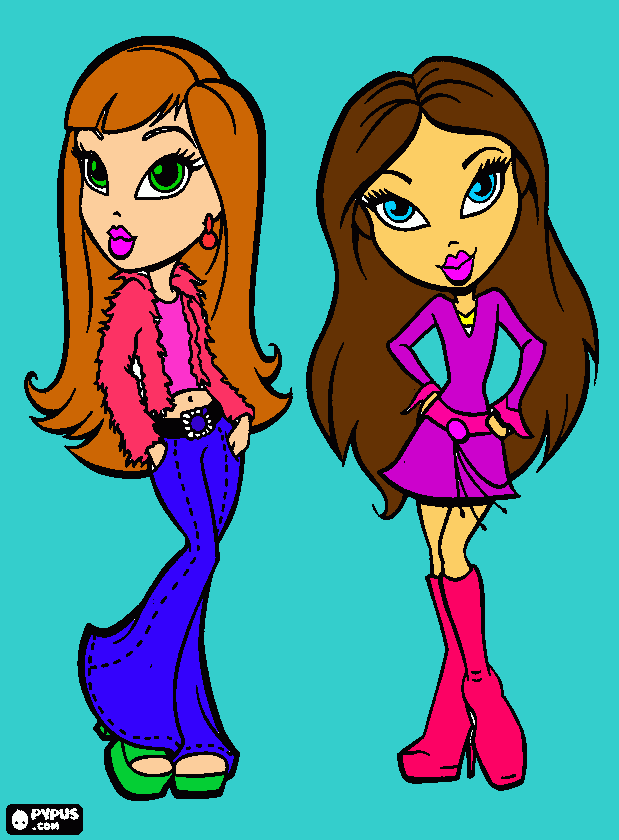 duas amigas para colorir e imprimir