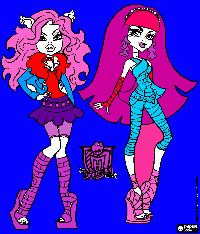                  duas bonecas lindas  para colorir e imprimir