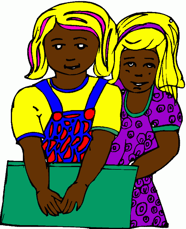 duas meninas morenas loiras para colorir e imprimir