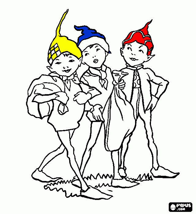 Duende com chapeu colorido para colorir e imprimir