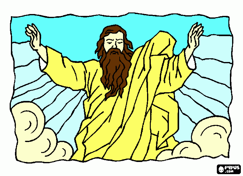 e de jesus que ele esta voltando au seu lugar no ceu para colorir e imprimir