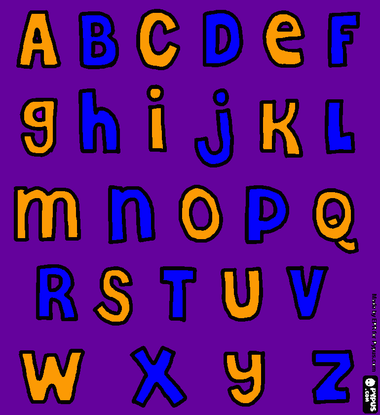 e o alfabeto para colorir e imprimir