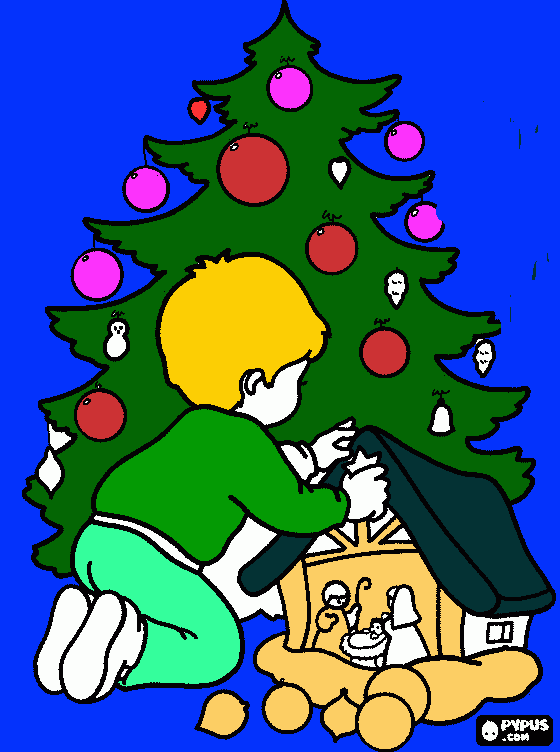 e o menino pegando uma casinha para colorir e imprimir