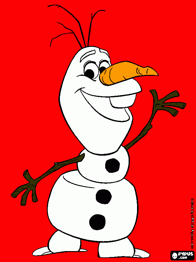 e o olaf para colorir e imprimir