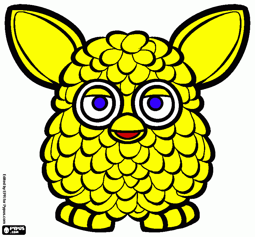 e se e o meu furby e ele e amarelo para colorir e imprimir
