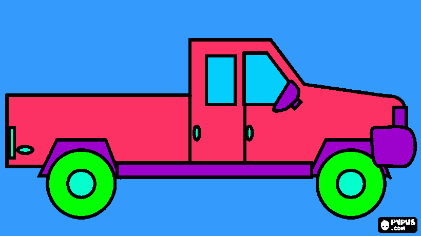 e uma camionete de lado para colorir e imprimir