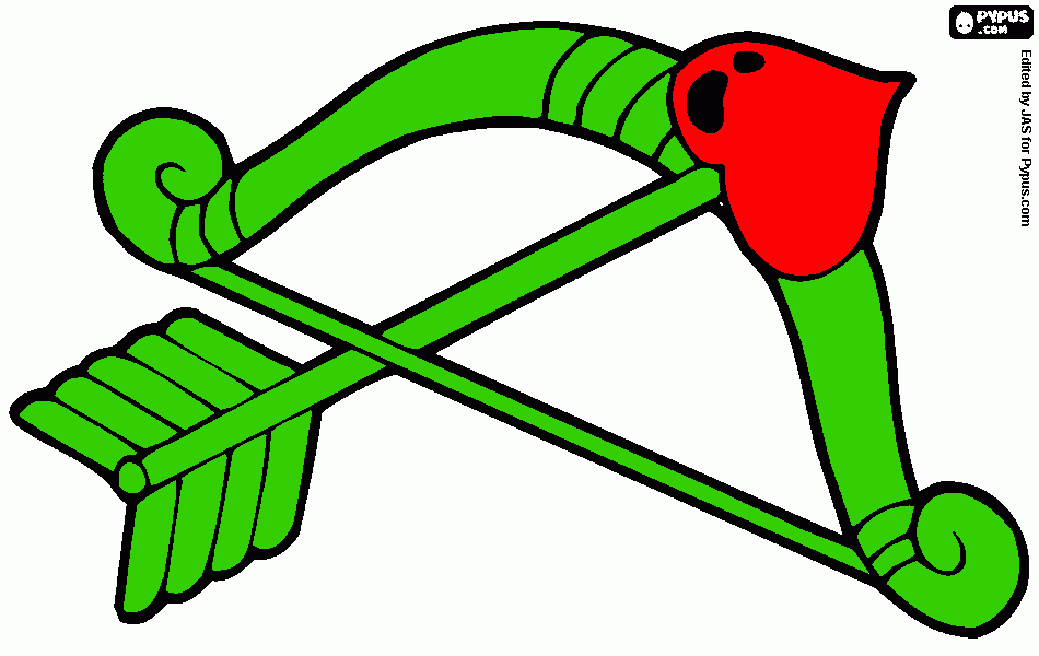 e uma flecha para colorir e imprimir