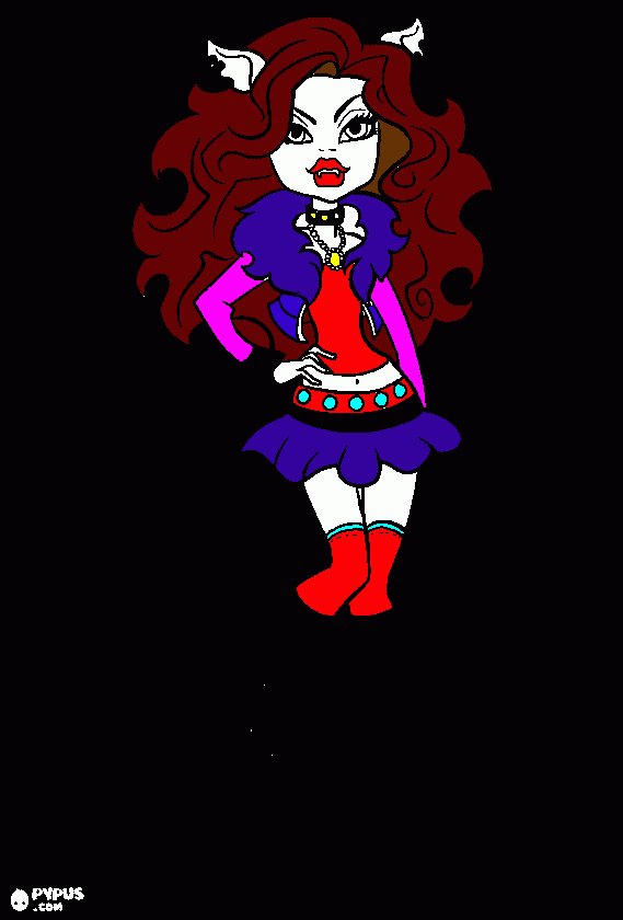 ela se chama clandeen e ela é uma lobinha para colorir e imprimir