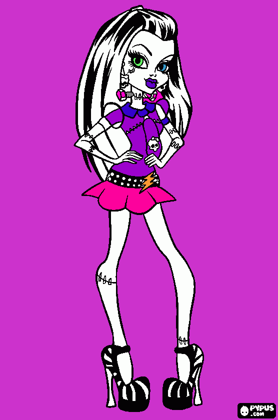 ela tem o cabelo  preto  e branco para colorir e imprimir