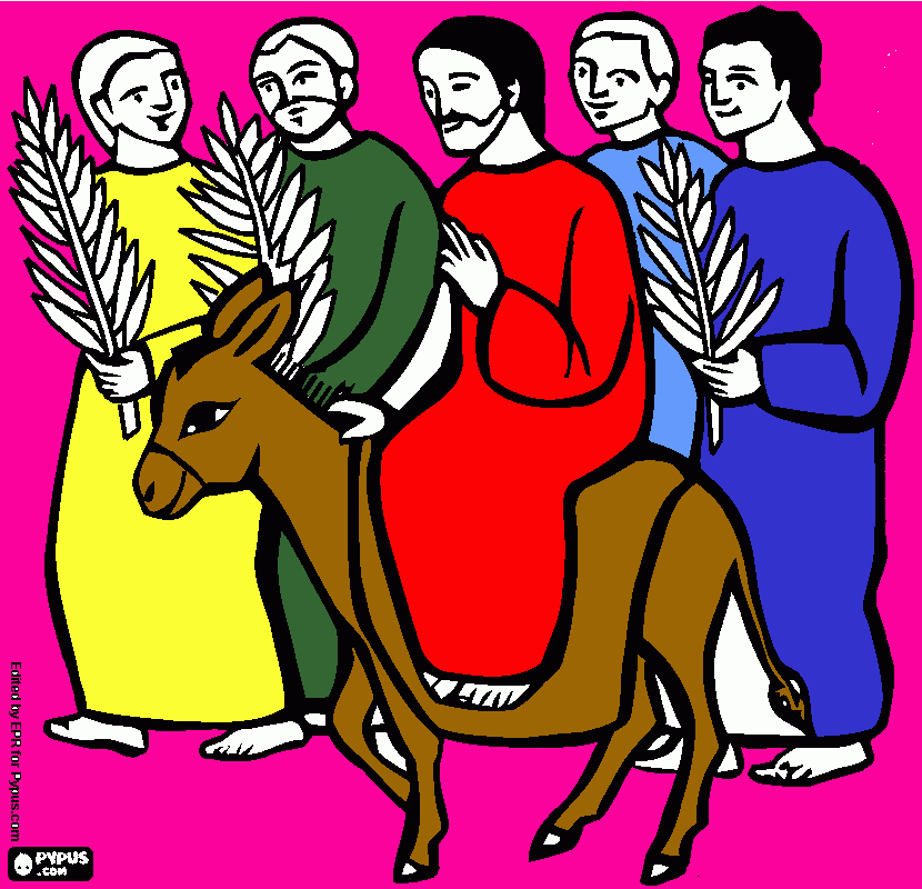 ELE E ENTRADA DE JESUS para colorir e imprimir